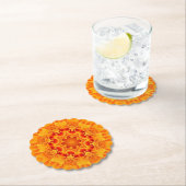 Oranje Marigold Mandala Kartonnen Onderzetters (Insitu)