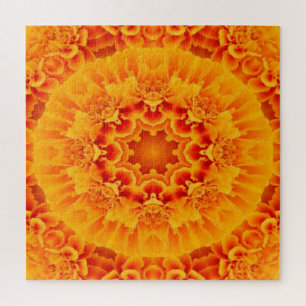 Oranje Marigold Mandala Legpuzzel