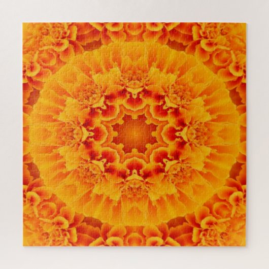 Oranje Marigold Mandala Legpuzzel (Verticaal)