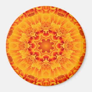 Oranje Marigold Mandala Magneet