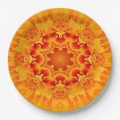 Oranje Marigold Mandala Papieren Bordje (Voorkant)