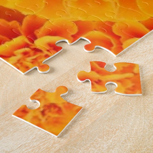 Oranje Marigold Mandala Puzzle Legpuzzel (Zijkant)