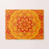 Oranje Marigold Mandala Puzzle Legpuzzel (Horizontaal)