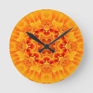 Oranje Marigold Mandala Ronde Klok