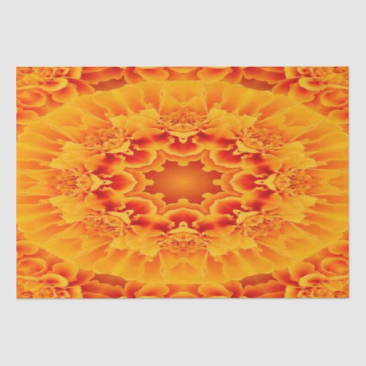 Oranje Marigold Mandala Tissuepapier (Voorkant)