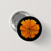 Oranje Marigold op zwart Ronde Button 3,2 Cm (Voorkant /achterkant)