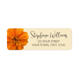 Oranje Marigold Retouradreslabel Etiket