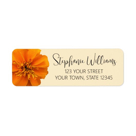 Oranje Marigold Retouradreslabel Etiket (Voorkant)
