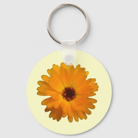 Oranje Marigold Sleutelhanger (Voorkant)