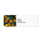 Oranje Marigolds Floral Foto Etiket (Voorkant)