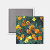 Oranje Marigolds Floral Foto Magneet (Voorkant / Achterkant)