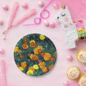  Oranje Marigolds Floral Foto Papieren Bordje (Feest)