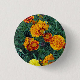  Oranje Marigolds Floral Foto Ronde Button 3,2 Cm