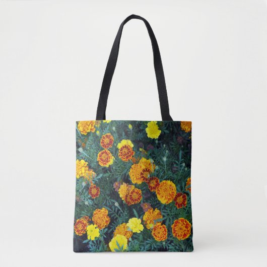 Oranje Marigolds Floral Foto Tote Bag (Voorkant)