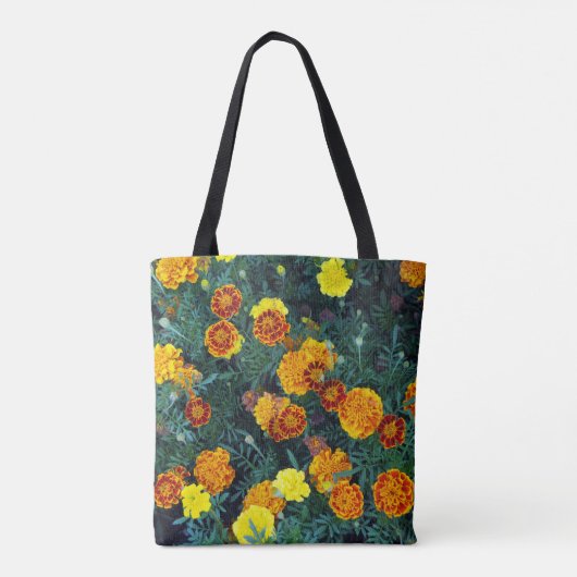 Oranje Marigolds Floral Foto Tote Bag (Achterkant)