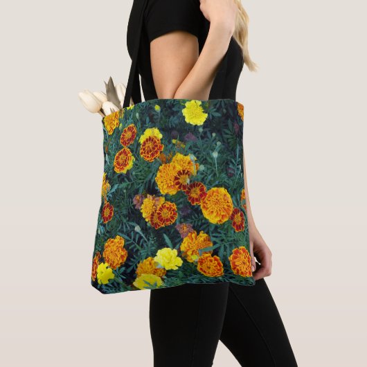  Oranje Marigolds Floral Foto Tote Bag (Dichtbij)