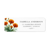 Oranje Marigolds Return Address Label (Voorkant)