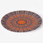 Oranje marine Blue Mandala Papieren Bordje (Gekanteld)