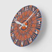 Oranje marine Blue Mandala Ronde Klok (Hoek)