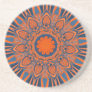 Oranje marine Blue Mandala Zandsteen Onderzetter