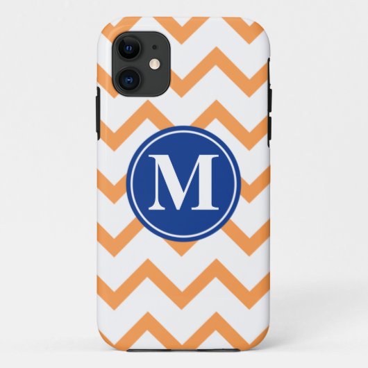 Oranje marine Chevron Monogram Case-Mate iPhone Case (Achterkant)