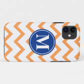 Oranje marine Chevron Monogram Case-Mate iPhone Case (Achterkant (horizontaal))