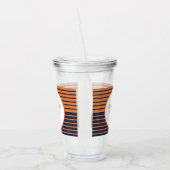 Oranje marineblauw gestreept Afstuderen Acryl Drinkbeker (Links)
