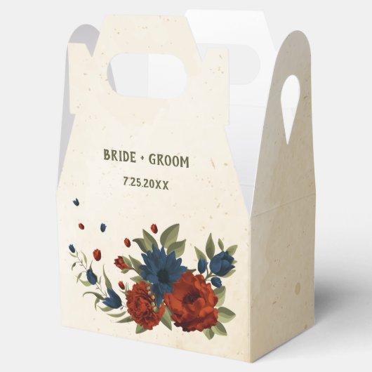 oranje marinebloemen bruiloft bedankdoosjes (Geopend)