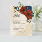 oranje marinebloemen bruiloft informatiekaartje (Staand voorkant)