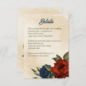 oranje marinebloemen bruiloft informatiekaartje (Voorkant / Achterkant)