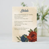 oranje marinebloemen bruiloft informatiekaartje (Staand voorkant)