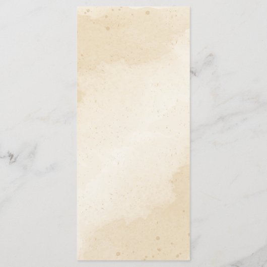 oranje marinebloemen bruiloft menu (Achterkant)