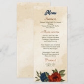 oranje marinebloemen bruiloft menu (Voorkant / Achterkant)