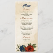 oranje marinebloemen bruiloft menu (Voorkant)