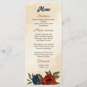 oranje marinebloemen bruiloft menu