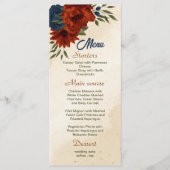 oranje marinebloemen bruiloft menu (Voorkant)
