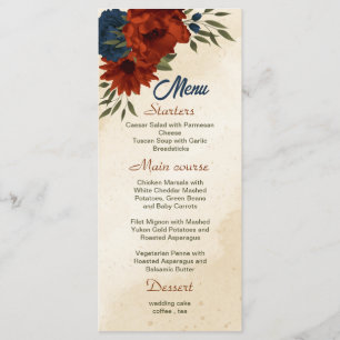 oranje marinebloemen bruiloft menu