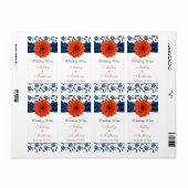 Oranje marinemadeliefje Wijnflesetiketten Etiket (Full Sheet)