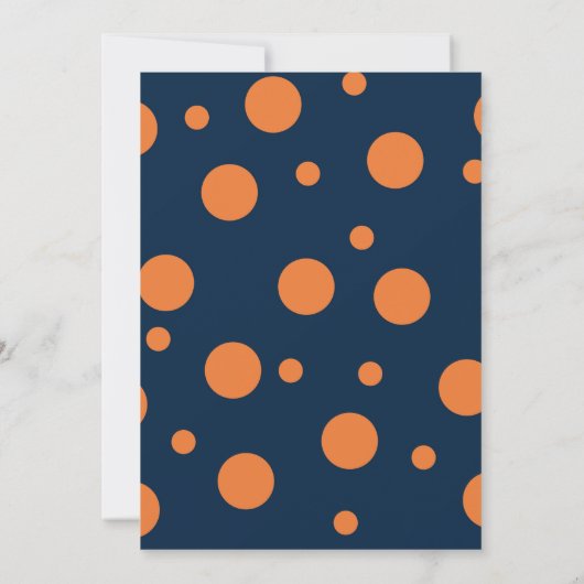 Oranje marinier Blue Polka Dot Birthday Party Invi Kaart (Achterkant)