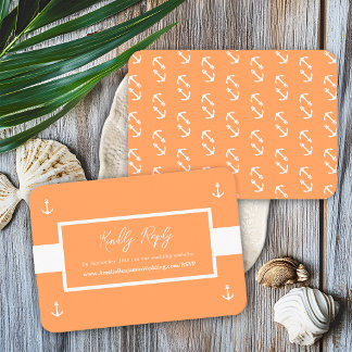 Oranje maritiem patroon website bruiloft RSVP Informatiekaartje