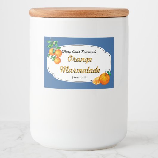 Oranje Marmalade bliketiketten Voedselcontainer Etiket (Voorkant)