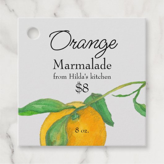 Oranje Marmalade Canning Jar Hang Label (Voorkant)