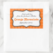 Oranje Marmalade conserveren jam voedsellabel stic Rechthoekige Sticker (Tas)