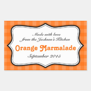 Oranje Marmalade conserveren jam voedsellabel stic Rechthoekige Sticker
