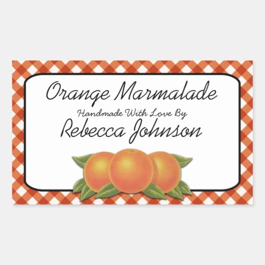 Oranje Marmalade Custom Text Jar Label (Voorkant)