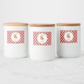 Oranje Marmalade Gingham Country stijl Voedselcontainer Etiket (Flessen)