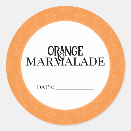 Oranje Marmalade Inmaakdeksel Labels (Voorkant)