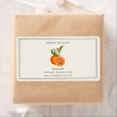 Oranje marmalade Jam Jar op Uit wit rechthoekig Etiket (Insitu)