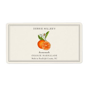 Oranje marmalade Jam Jar op Uit wit rechthoekig Etiket