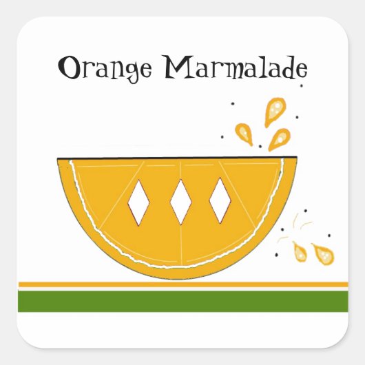 Oranje Marmalade Jam Stickers (Voorkant)